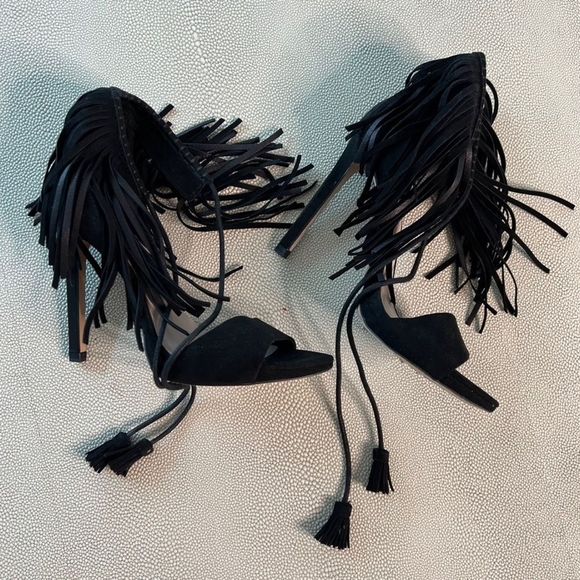 Zara Shoes - Zara Knotted womens leather high heels size 6.5 US 37 EU black